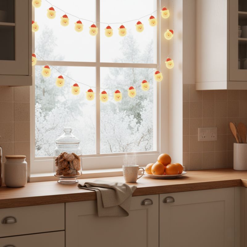 Łańcuch świąteczny LED Mikołaje 1,6m MasterLED 2700K ciepła biel 10 diod lampki girlanda na baterie 1 szt.
