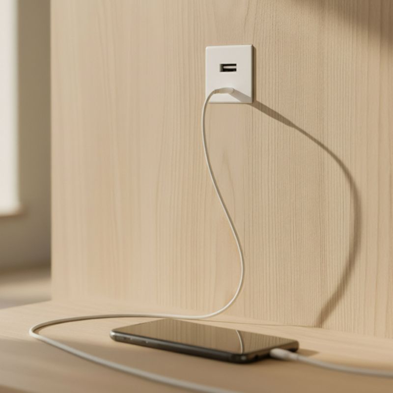 Ładowarka meblowa FURNIKA USB-A + USB-C wpuszczana do płyty biała 1szt.