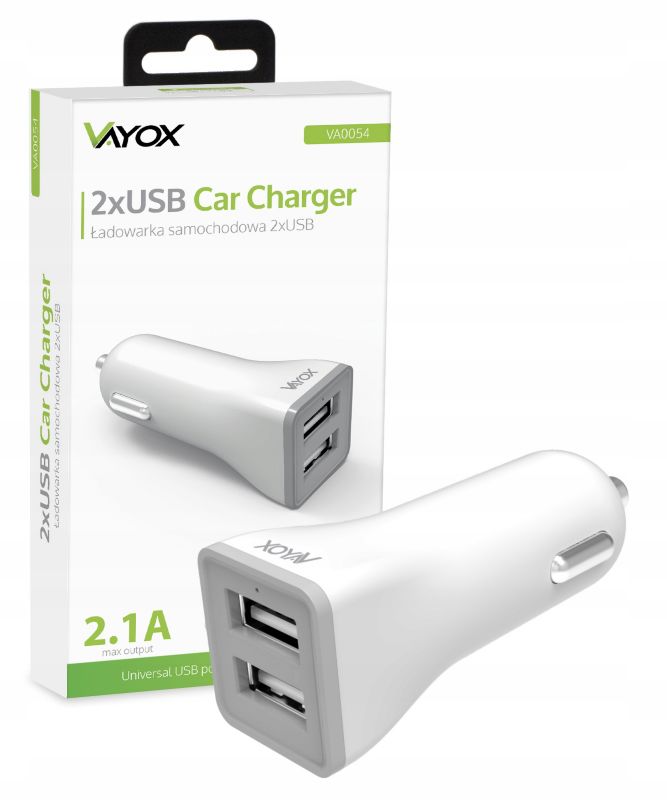 Ładowarka samochodowa Vayox VA0054 2x USB 2,1A 1szt.