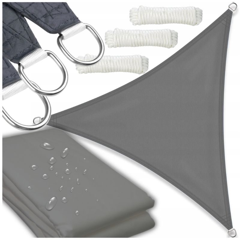Gogarden Triangular Sun Sail Waterproof UV 5X5X7 M Grey 1 ks.