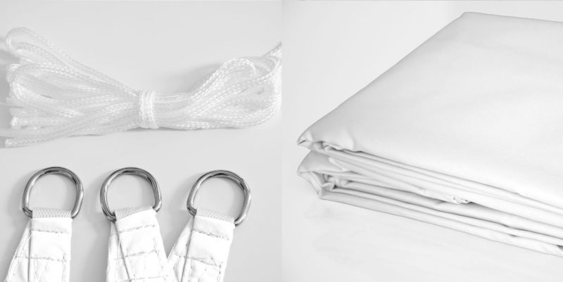 Żagiel Przeciwsłoneczny Ogrodowy Edanti Ortalion Wodoodporny Biały 1 szt