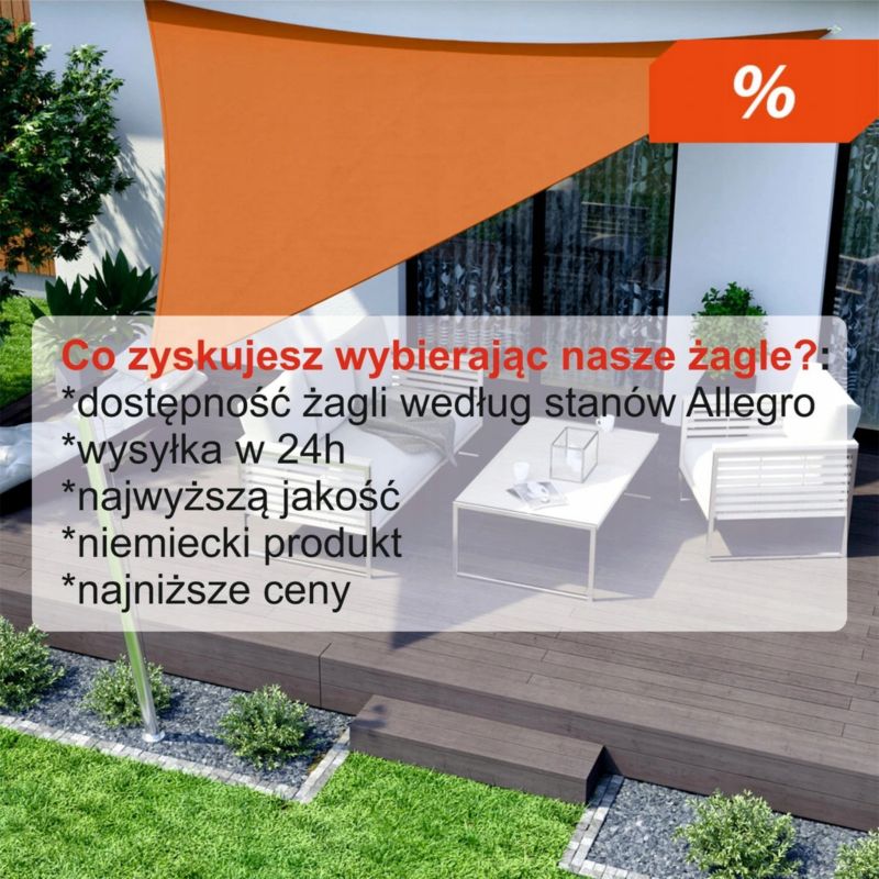 Żagiel przeciwsłoneczny RSCBis czerwony trójkątny poliestrowy 3 x 3 x 3 m 1 szt.