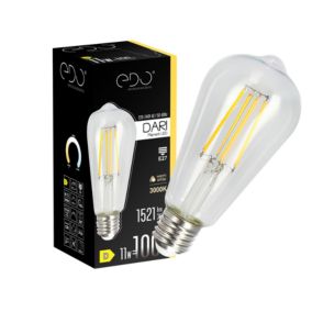 Żarówka dekoracyjna Edo Dari LED Filament 11W, E27, 3000K, 1521lm, 230V, CLEAR ST64, EDO777626  1 szt.