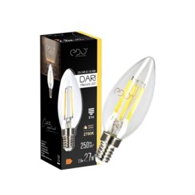 Żarówka dekoracyjna Edo Dari LED Filament 2,8W, E14, 2700K, 250lm, 230V, CLEAR C35, EDO777621  1 szt.