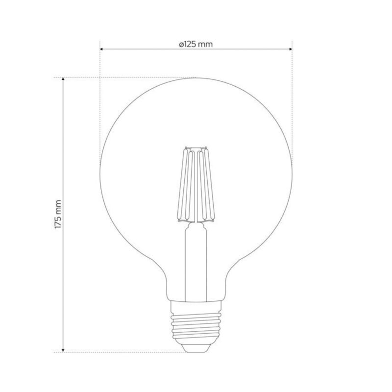 Żarówka dekoracyjna Edo Dari LED Filament 7W, E27, 2700K, 710lm, 230V, GOLD G125, EDO777636  1 szt.