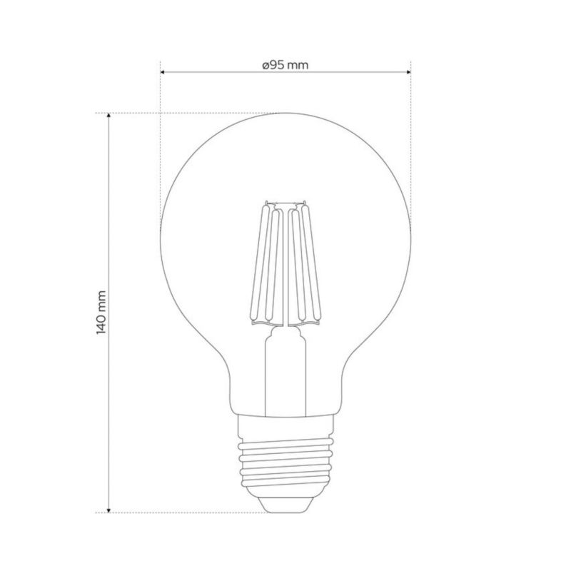 Żarówka dekoracyjna Edo Dari LED Filament 7W, E27, 2700K, 710lm, 230V, GOLD G95, EDO777635  1 szt.