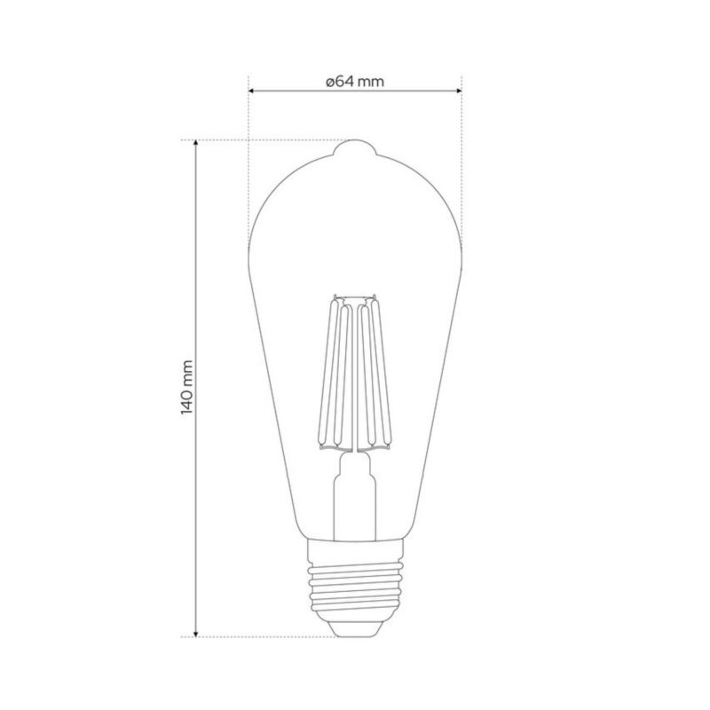 Żarówka dekoracyjna Edo Dari LED Filament 7W, E27, 3000K, 710lm, 230V, GOLD ST64, EDO777624  1 szt.