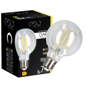 Żarówka dekoracyjna Edo Dari LED Filament 8W, E27, 3000K, 1055lm, 230V, CLEAR G80, EDO777633  1 szt.