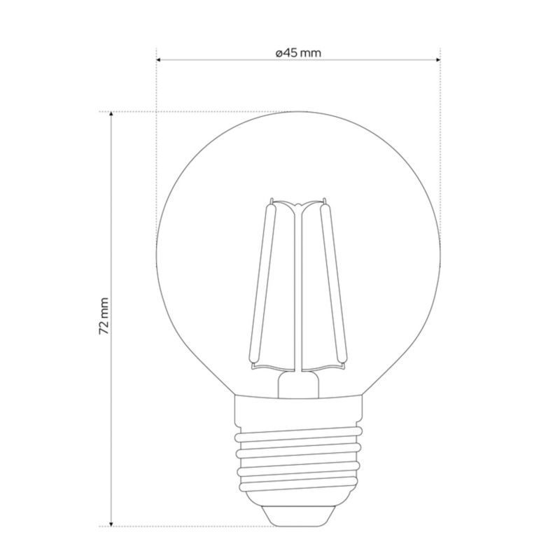 Żarówka Edo lari LED Filament G45 E27 2W 3000K ciepły WW, 200lm 1 szt.