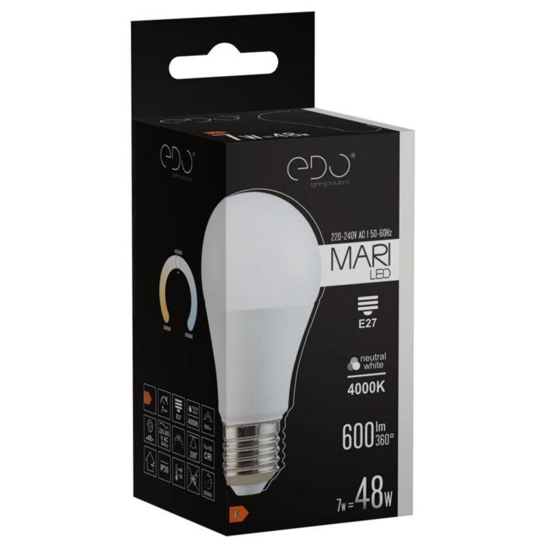 Żarówka Edo Mari LED E27 7W 4000K neutralna NW 600lm EDO777585  1 szt.