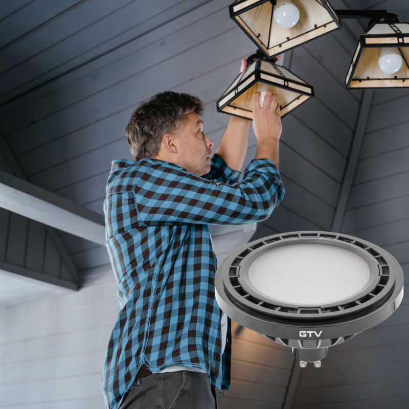 Żarówka LED GU10 GTV ES111 12,5W 4000K 1250 lm Czarna 1 szt