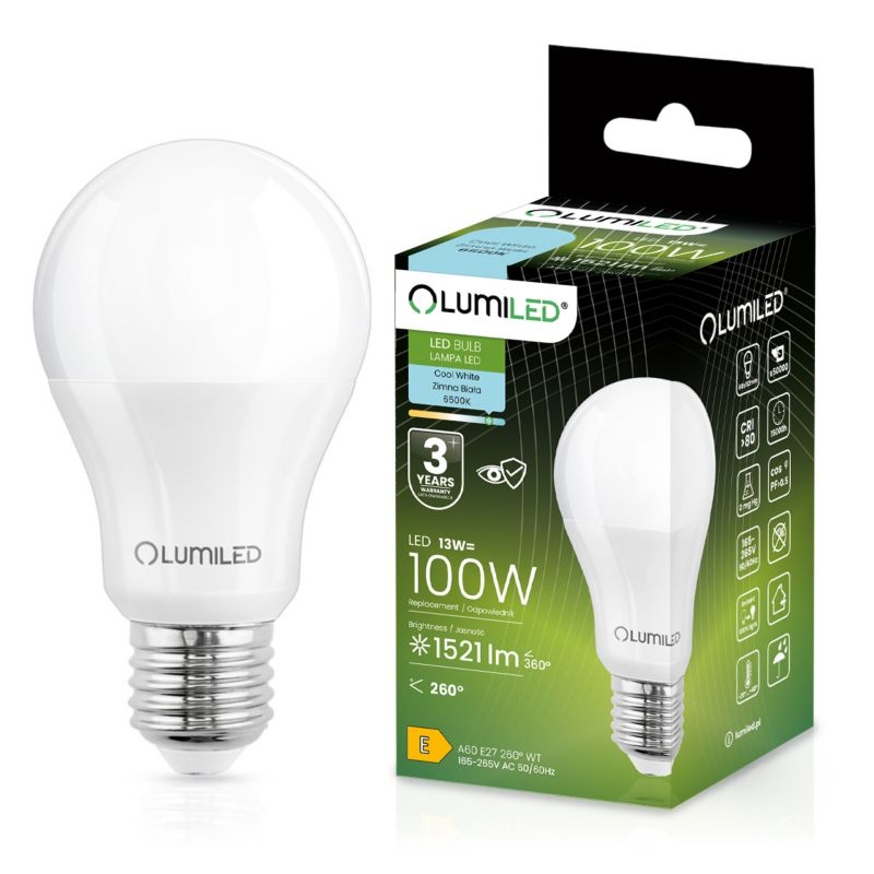 Żarówka LED Lumiled E27 A60 13W 1521lm 6500K 260st 1 szt.
