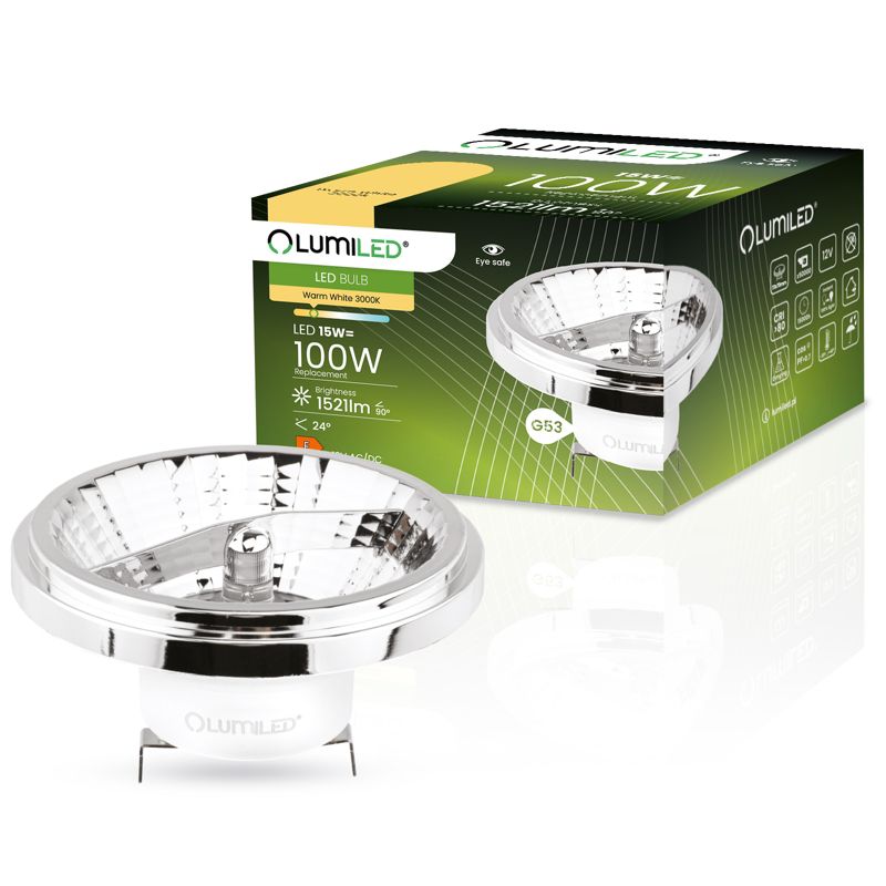 Żarówka LED Lumiled G53 Reflektor AR111 15W 1521lm 3000K 24st 12V ...