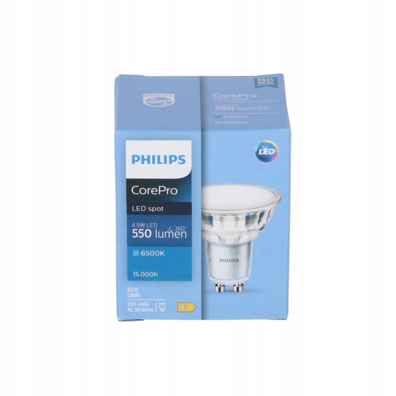 Żarówka Philips CorePro LED GU10 4,9W 6500K CW zimna 550lm 120st 1 szt.