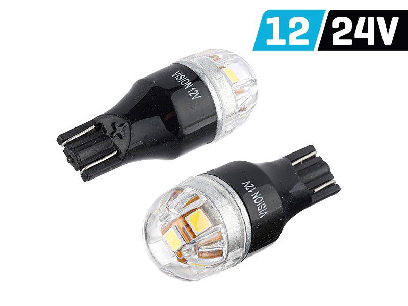 Żarówka VISION W16W (T15) 12/24V 5x 2835 SMD Lumileds, nonpolar, CANBUS, biała, 2 szt.