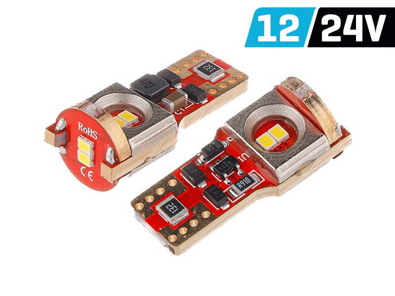 Żarówka VISION W5W (T10) 12/24V 3x 3030 SMD LED, nonpolar, CANBUS, biała, 2 szt.