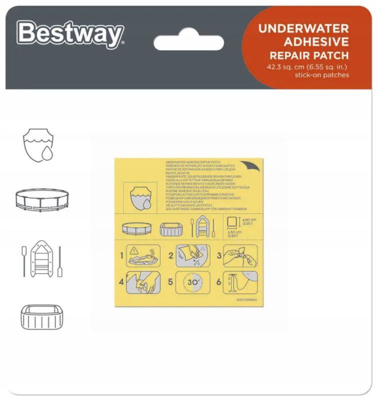 Łatki Naprawcze Wodoodporne Łatka do Basenów Materacy Bestway 62091 10 szt