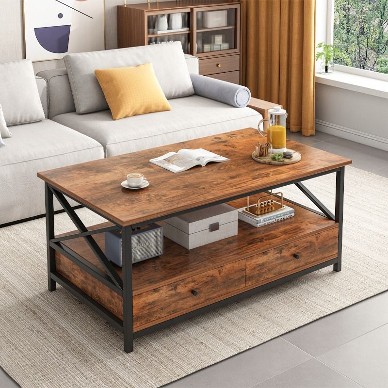 Ława industrialna Rebiko stolik drewniany kawowy loft do salonu 100 cm 1 szt.