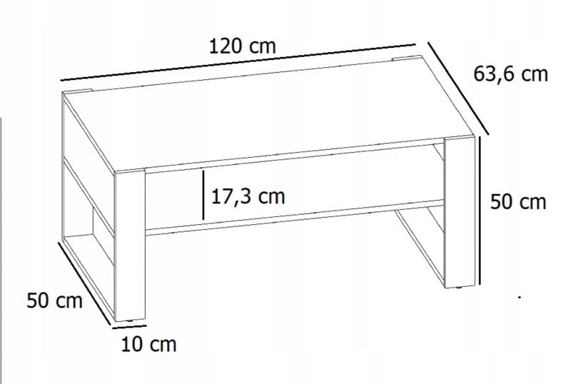 Ława Matkam stolik KAJA 120 cm Per biały-czarny 1 szt.