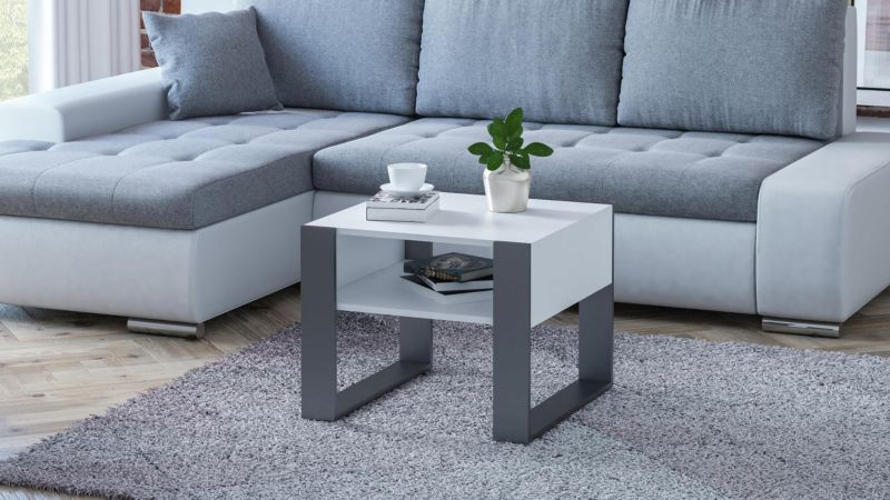 Ława Matkam stolika KAJA Kwadrat 60 cm Per biały-czarny 1 szt.
