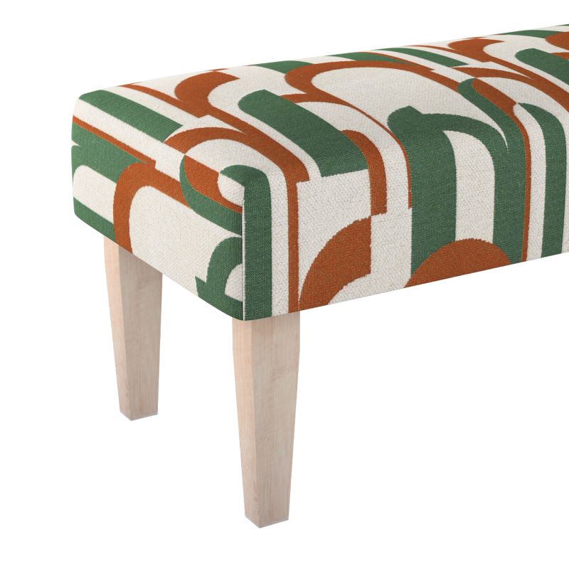 Ławka Dekoria 100 x 40 x 40 cm zielono-czerwony wzory na kremowym tle 1 szt.