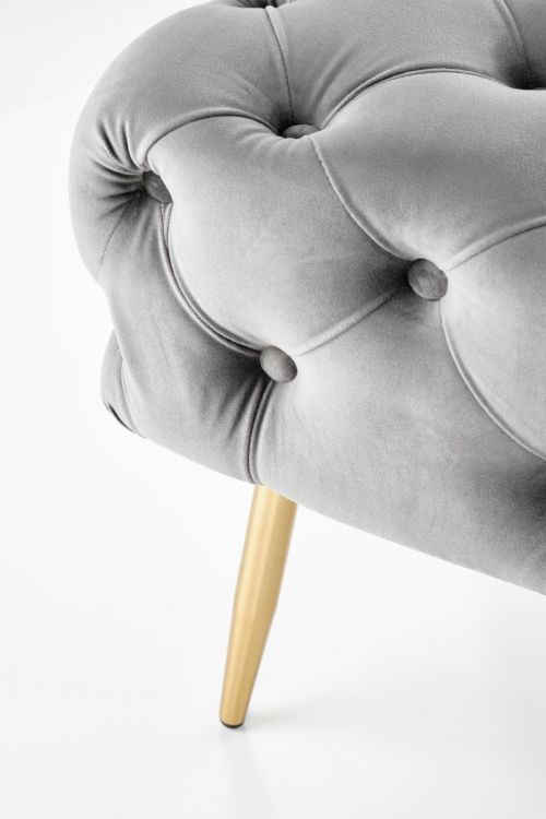 Ławka Halmar ATHENA VELVET szara/złota 1 szt