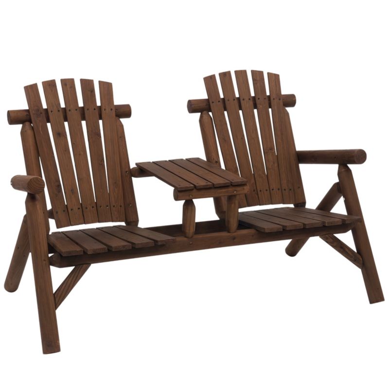 ławka ogrodowa Outsunny brązowy L157 x B88 x H103 cm 1 szt.