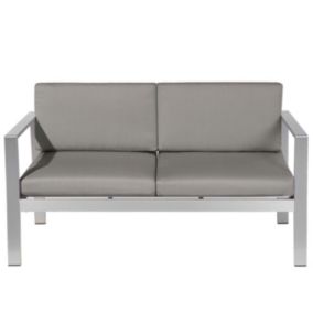 Ławka ogrodowa z poduchą Salerno 142 cm Metal Ciemnoszary 1 szt.