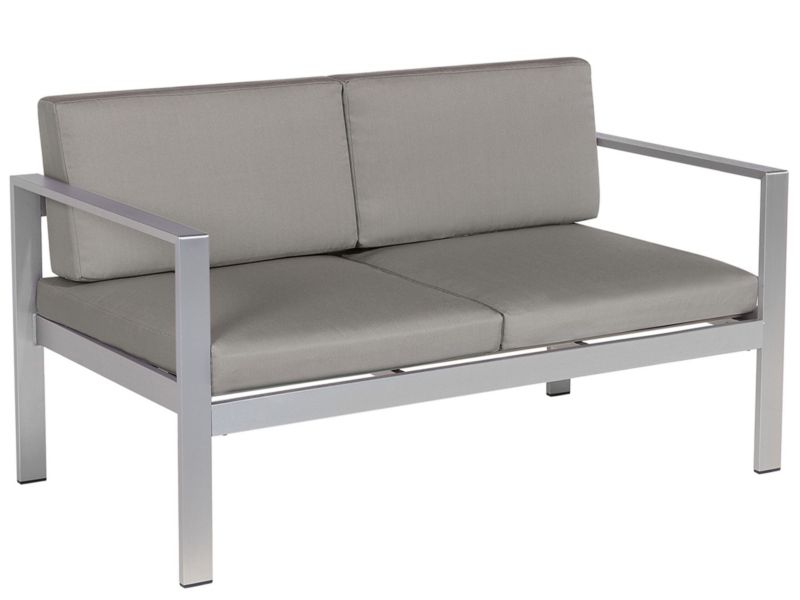 Ławka ogrodowa z poduchą Salerno 142 cm Metal Ciemnoszary 1 szt.