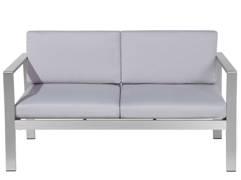 Ławka ogrodowa z poduchą Salerno 142 cm Metal Jasnoszary 1 szt.
