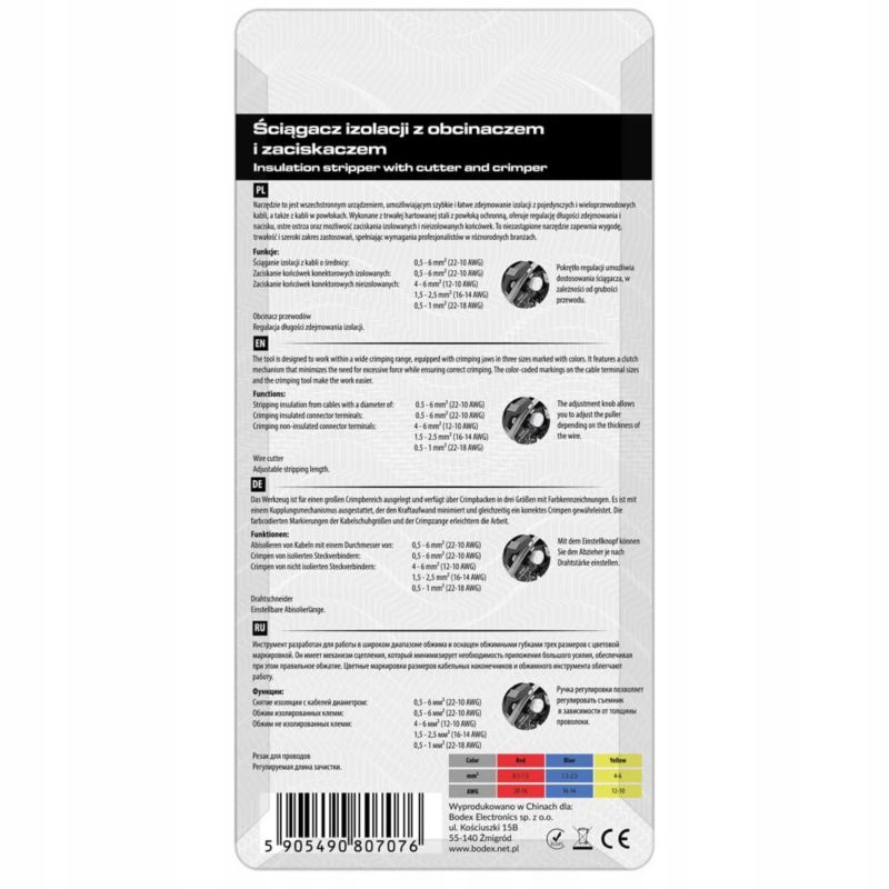 Ściągacz izolacji Vayox VA0316 automatyczny 0.5 - 6mm² 1 szt.