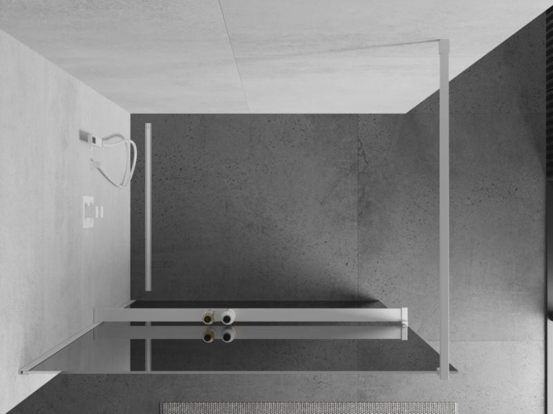 Ścianka prysznicowa Mexen Kioto+ biała lustro 100x200 cm 1 szt.