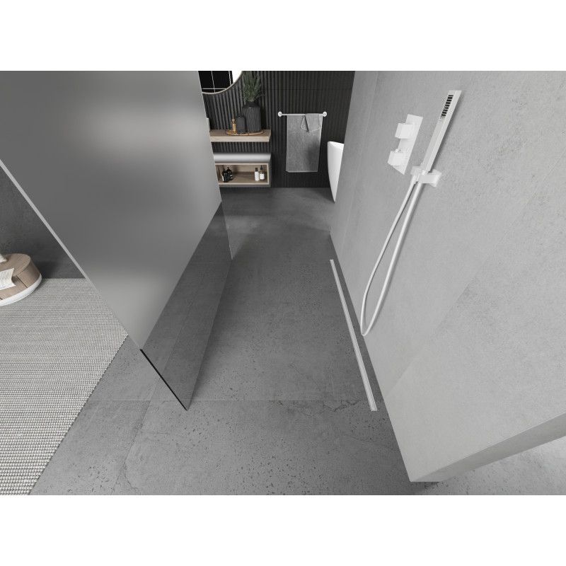 Ścianka prysznicowa Mexen Kioto biała szron/transparent 140x200 cm 800-140-002-20-35 1 szt.