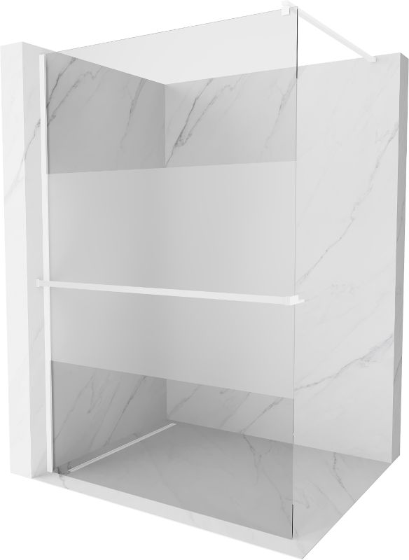 Ścianka prysznicowa Mexen Kioto+ biała szron/transparent 90x200 1 szt.