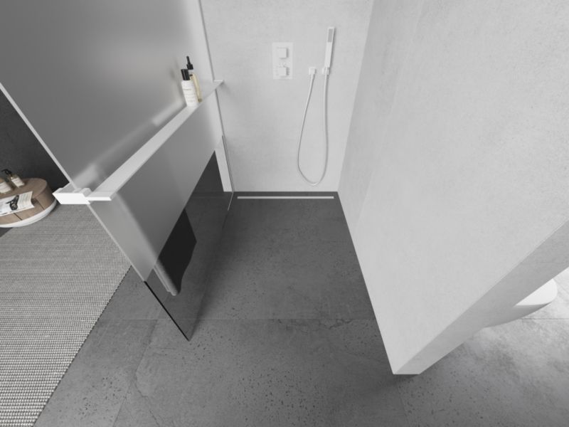 Ścianka prysznicowa Mexen Kioto+ biała szron/transparent 90x200 1 szt.