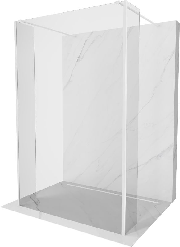 Ścianka prysznicowa Mexen Kioto biała transparent 115x30x30 3 szt.