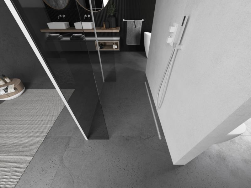 Ścianka prysznicowa Mexen Kioto biała transparent 115x30x30 3 szt.