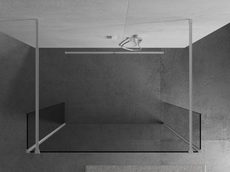Ścianka prysznicowa Mexen Kioto biała transparent 115x30x30 3 szt.