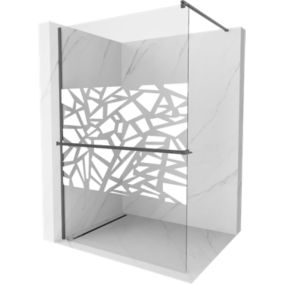 Ścianka prysznicowa Mexen Kioto+ biały wzór 100x200 cm  800-100-121-66-85 1 szt.