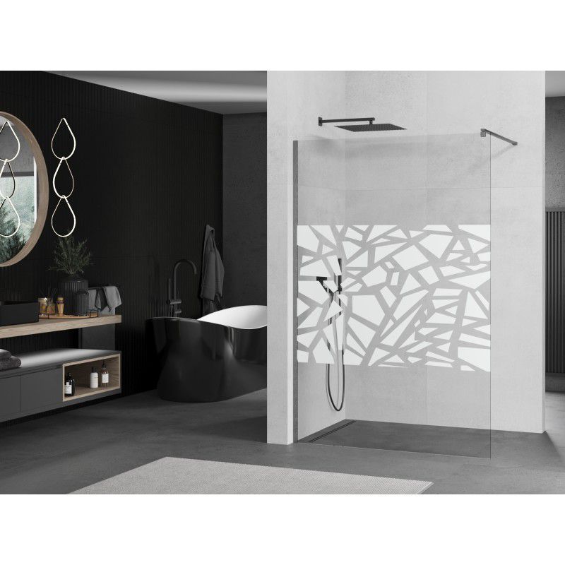 Ścianka prysznicowa Mexen Kioto biały wzór 130x200 cm  800-130-101-66-85 1 szt.