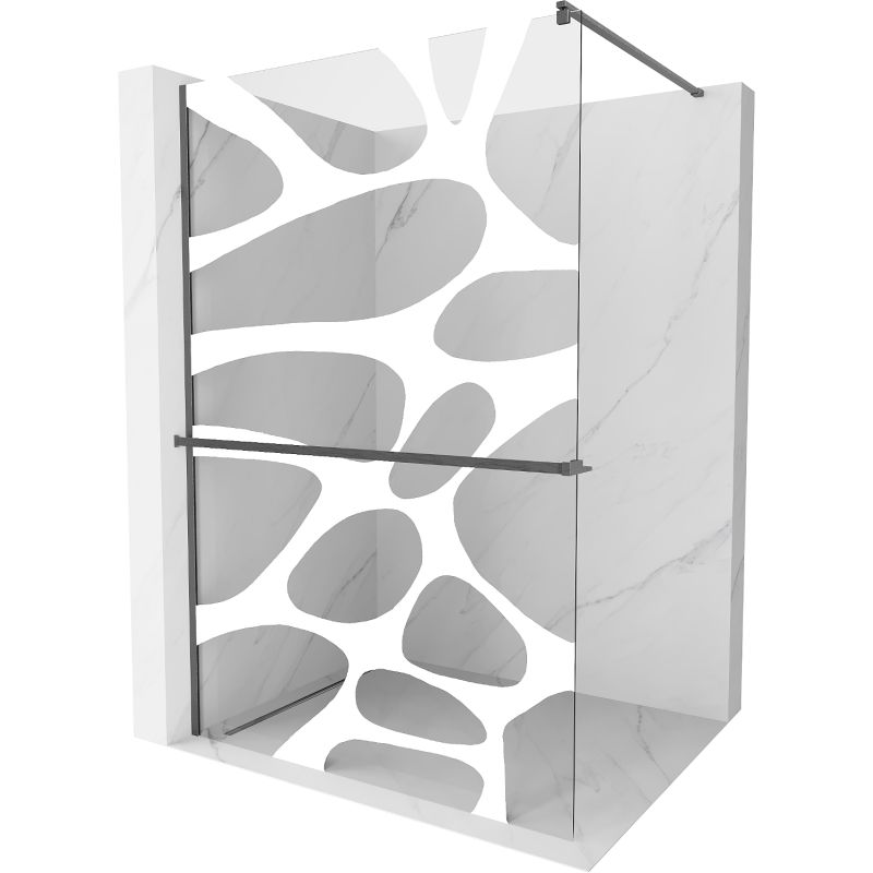 Ścianka prysznicowa Mexen Kioto+ biały wzór 80 x 200 cm  800-080-121-66-97 1 szt.