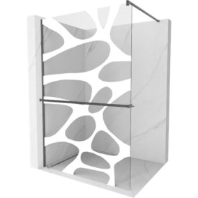 Ścianka prysznicowa Mexen Kioto+ biały wzór 80 x 200 cm  800-080-121-66-97 1 szt.