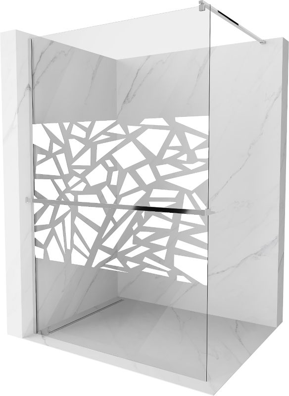 Ścianka prysznicowa Mexen Kioto+ biały wzór 80x200 cm  800-080-121-01-85 1 szt.