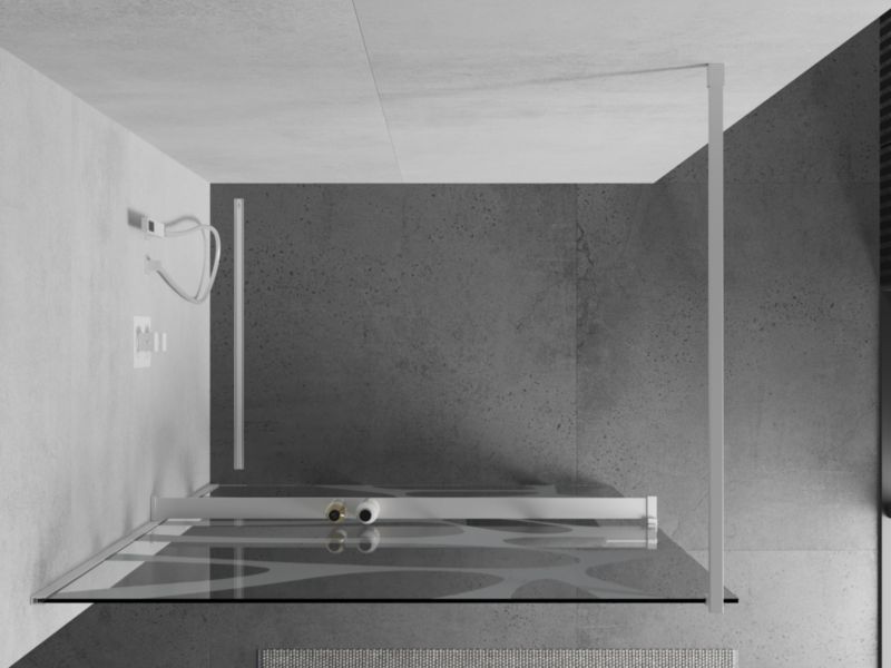 Ścianka prysznicowa Mexen Kioto+ biały wzór 80x200 cm  800-080-121-20-97 1 szt.