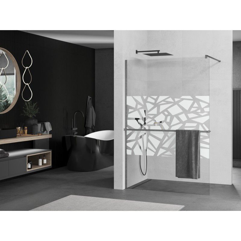 Ścianka prysznicowa Mexen Kioto+ biały wzór 90x200 cm  800-090-121-66-85 1 szt.