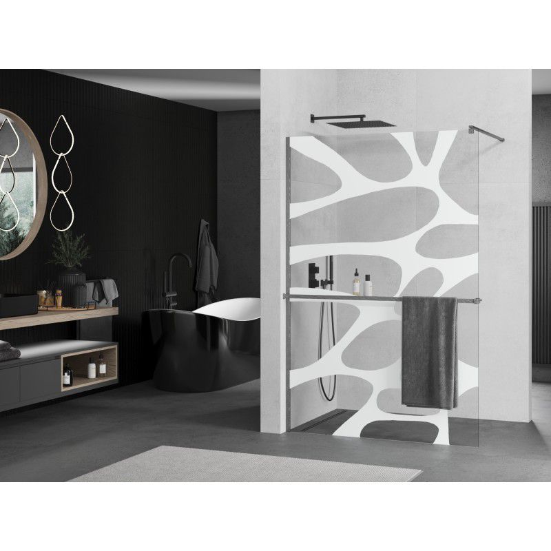 Ścianka prysznicowa Mexen Kioto+ biały wzór 90x200 cm  800-090-121-66-97 1 szt.