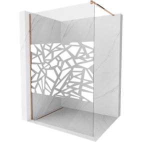 Ścianka prysznicowa Mexen Kioto biały wzór różowe złoto 80x200 cm 800-080-101-60-85 1 szt.