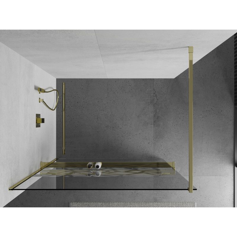 Ścianka prysznicowa Mexen Kioto+ biały wzór złota 100x200 cm 1 szt.