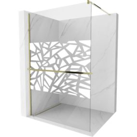 Ścianka prysznicowa Mexen Kioto+ biały wzór złota 100x200 cm 800-100-121-50-85 1 szt.