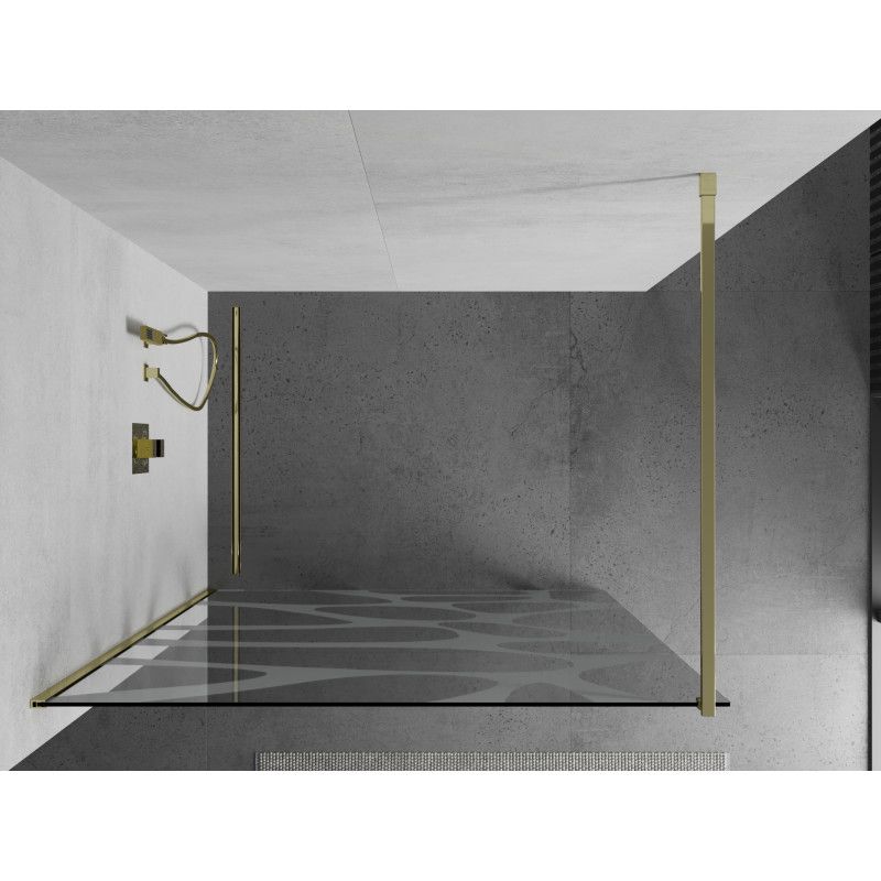 Ścianka prysznicowa Mexen Kioto biały wzór/złoty 140x200 cm 800-140-101-50-97 1 szt.
